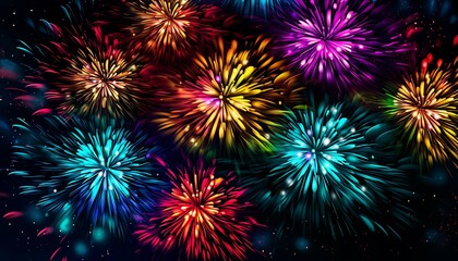 Fototapeta premium colorful firework on a black background