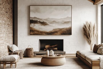 Modern cozy living room Scandinavian interior design