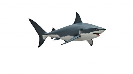 Fototapeta premium Illustration of a Great White Shark Isolated on Transparent Background, Perfect for Ocean-Themed Designs and Educational Resources.