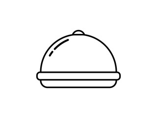 Fototapeta premium Food serving cover icon, flat style pictogram icon for mobile app ui or ux, vector illustration symbol logo sign design, isolated on white