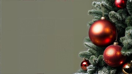 Albero di Natale con pallina in primo piano 