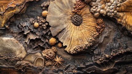Intricate textures and natural patterns on petrified wood showcasing its unique wooden and stone-like qualities in vivid detail.