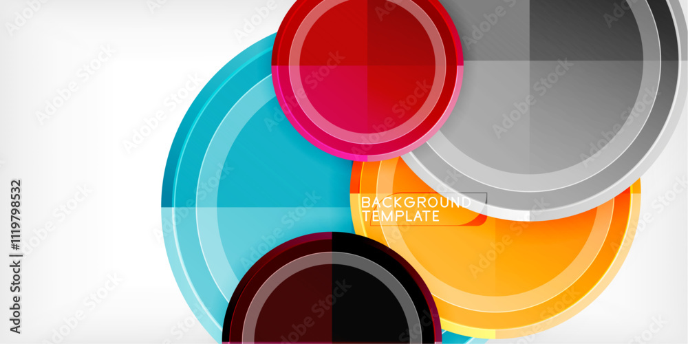 Poster geometric design abstract background - circles