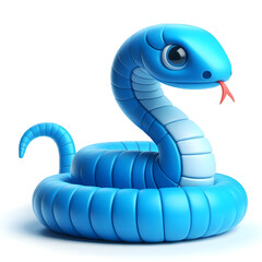 Fototapeta premium 푸른 뱀 3D 캐릭터