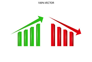 business chart with arrow logo template vector template