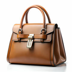 Brown Leather Handbag. Elegant and Stylish Women's Accessory