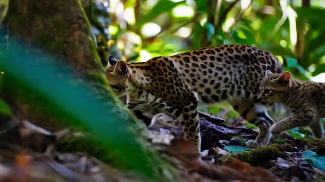 Leopardus pardalis in the wild