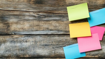 Sticky Notes on Wooden Table Representing Concept of Developing a Value Proposition in Business Planning and Strategy Session