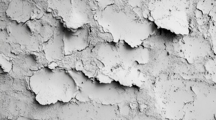 Fototapeta premium Textured concrete wall background with peeling cement surface showcasing weathered industrial aesthetics and raw material details.