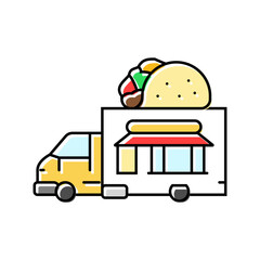 taco food truck color icon vector. taco food truck sign. isolated symbol illustration