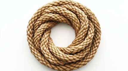 Obraz premium Stylish 3D decorative rope spiral forming a tightly coiled design, with intricate details, on white