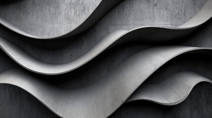 Wavy concrete texture background with abstract shapes creating a modern and artistic industrial design for various applications