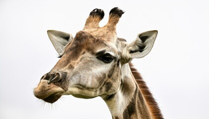 白背景に映えるキリン、清潔感あふれるモダンなデザイン
