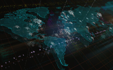 Idea bulb light creativity symbol on world map