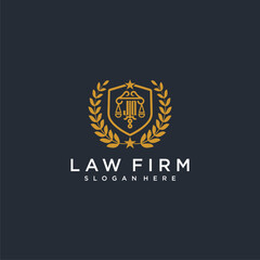 JQ letter monogram logo for lawfirm with pillar & leaf image design