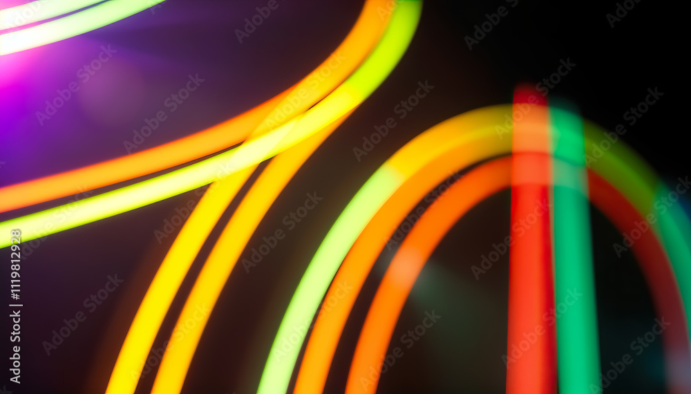 Poster abstract glowing neon lines colorful design futuristic energy vibrant art dynamic light pattern