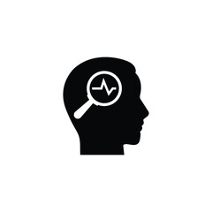 Pulse monitor icon. Magnifying glass icon, pulse icon vector sign. Icon, monitor, beat, black, cardiogram, cardiograph, cardiology, care, design, detective, discovery