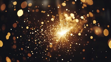 Obraz premium CNC laser cutting metal sheet with vibrant sparks creating dynamic light effects in an industrial setting