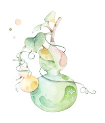 Watercolor gourd and calabash clip art © Aug