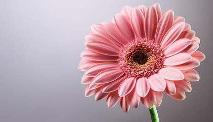 blooming beautiful pink flower gerbera isolated on  background