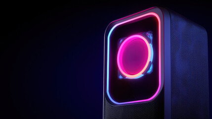 RAM and Gaming. A sleek speaker with vibrant RGB lighting, featuring a circular design that creates a modern and immersive audio experience.