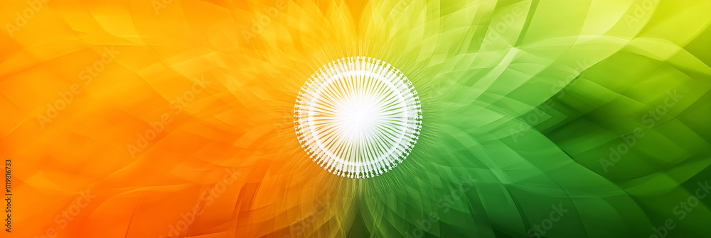 Fototapete patriotic wide horizontal web banner india republic day background featuring a gradient from saffron