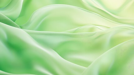 Obraz premium Green silk fabric background with smooth waves and a subtle sheen ideal for various design applications and textile projects.