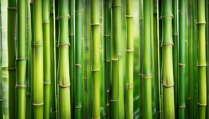 Fototapeta premium many bamboo stalks on green background