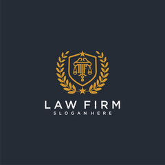 MF letter monogram logo for lawfirm with pillar & leaf image design