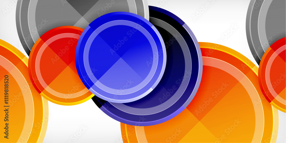 Poster geometric design abstract background - circles