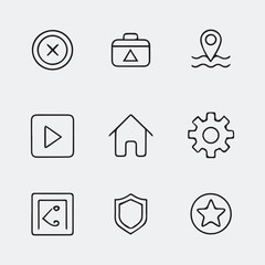 minimalist line art icon event collection set