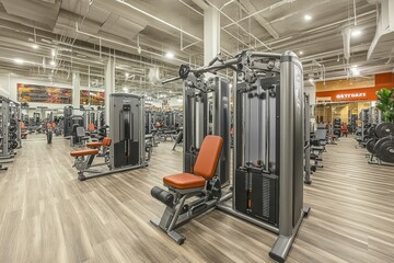 Gym equipment setup fitness center interior photography modern environment wide angle workout motivation
