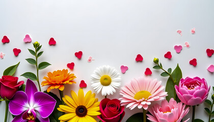 Colorful Flower Arrangement with Daisy, Rose, Gerbera, and Orchid
