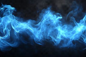 Blue fire transparent background
