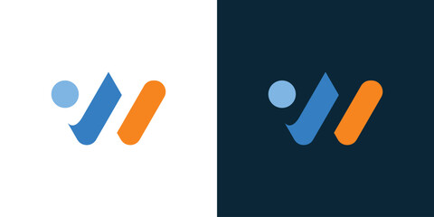 W logo and dot on the left, simple W logo, abstract W logo