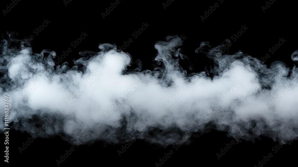 Poster white smoke wave on black background creating a dramatic and atmospheric effect for creative project