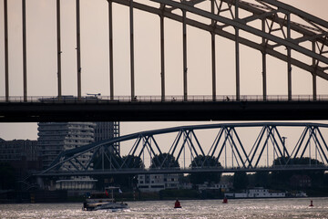 Fototapeta premium Bridge on the River Waal in Nijmegen-Netherlands