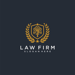 PK letter monogram logo for lawfirm with pillar & leaf image design