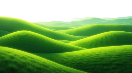 green grass field isolated on white background 