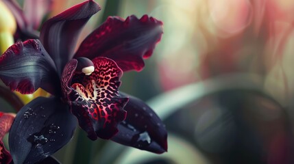 Naklejka premium Stunning close-up of a rare orchid showing off its beauty