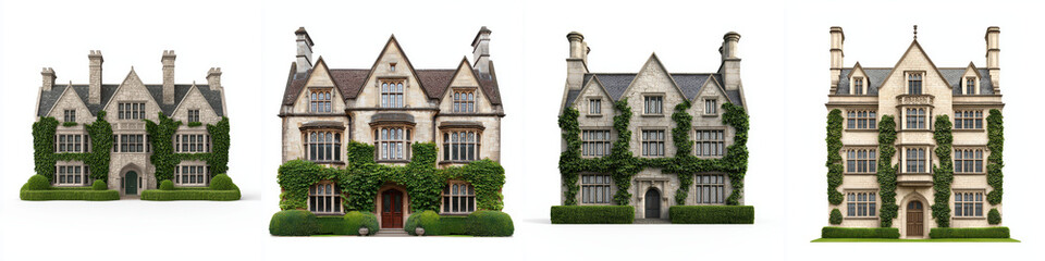 Serene English manor houses ivy covered walls