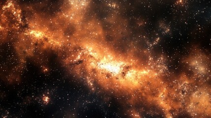 Obraz premium Cosmic Nebula in Vibrant Colors Surrounded by Stars and Galactic Elements in Deep Space Background