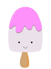 The smile face of ice cream stick