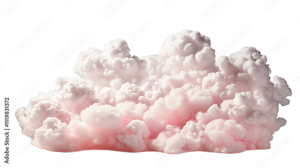 Wall mural soft white clouds in realistic style, ideal for weather-related or abstract compositions, isolated o