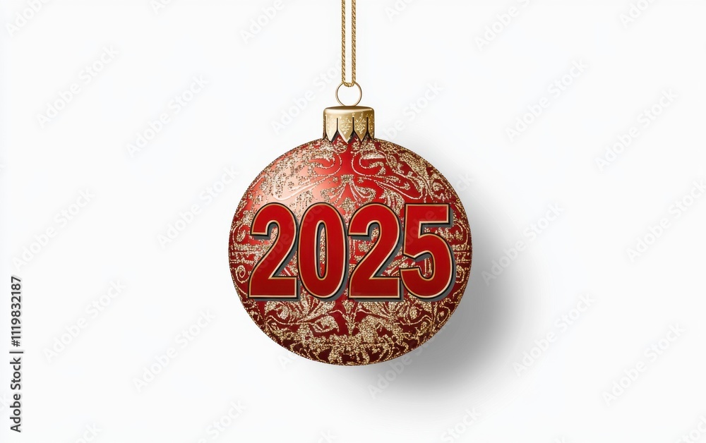 Poster A Christmas ornament with the numbers 