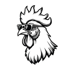 Cool rooster vector