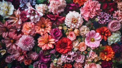 Vibrant and Colorful Floral Arrangement Showcasing Summer Blossoms in Full Bloom