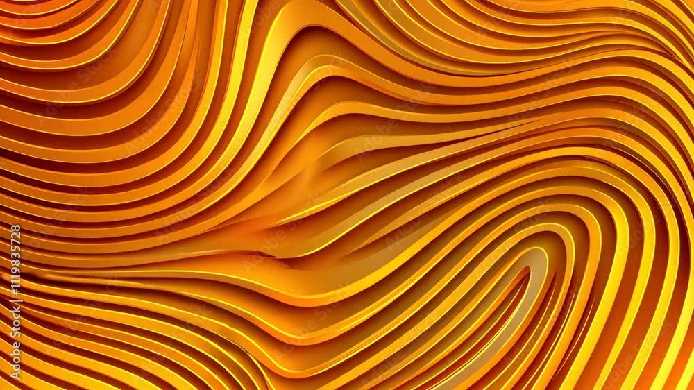 Poster abstract orange wave pattern with dynamic curves and depth for modern design projects