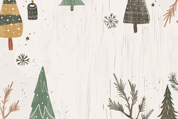 Scandinavian Christmas Aesthetic: White Wooden Background with Nordic Patterns, Natural Pine Cones, Andy Space for Text – Ideal for Holiday Promotions