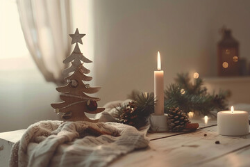 Christmas Home Decor: White Tree and Winter Pine Cone Arrangement – Ideal for Holiday Promotions
